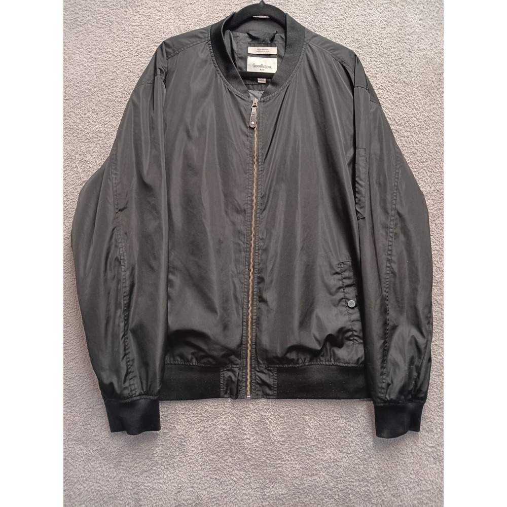 Goodfellow & Co Bomber Jacket‎ Men's XXL Black Water-Resistant Zip Front